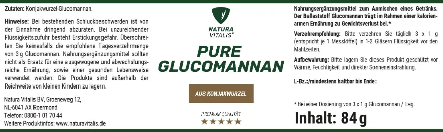 Pure Glucomannan - 84g