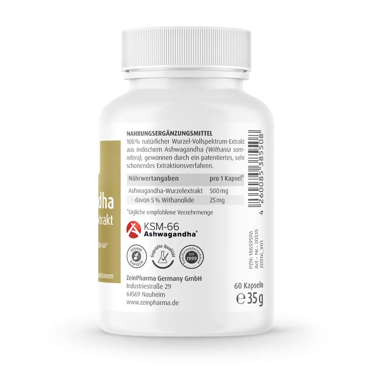 Ashwagandha Extrakt - 60 Kapseln