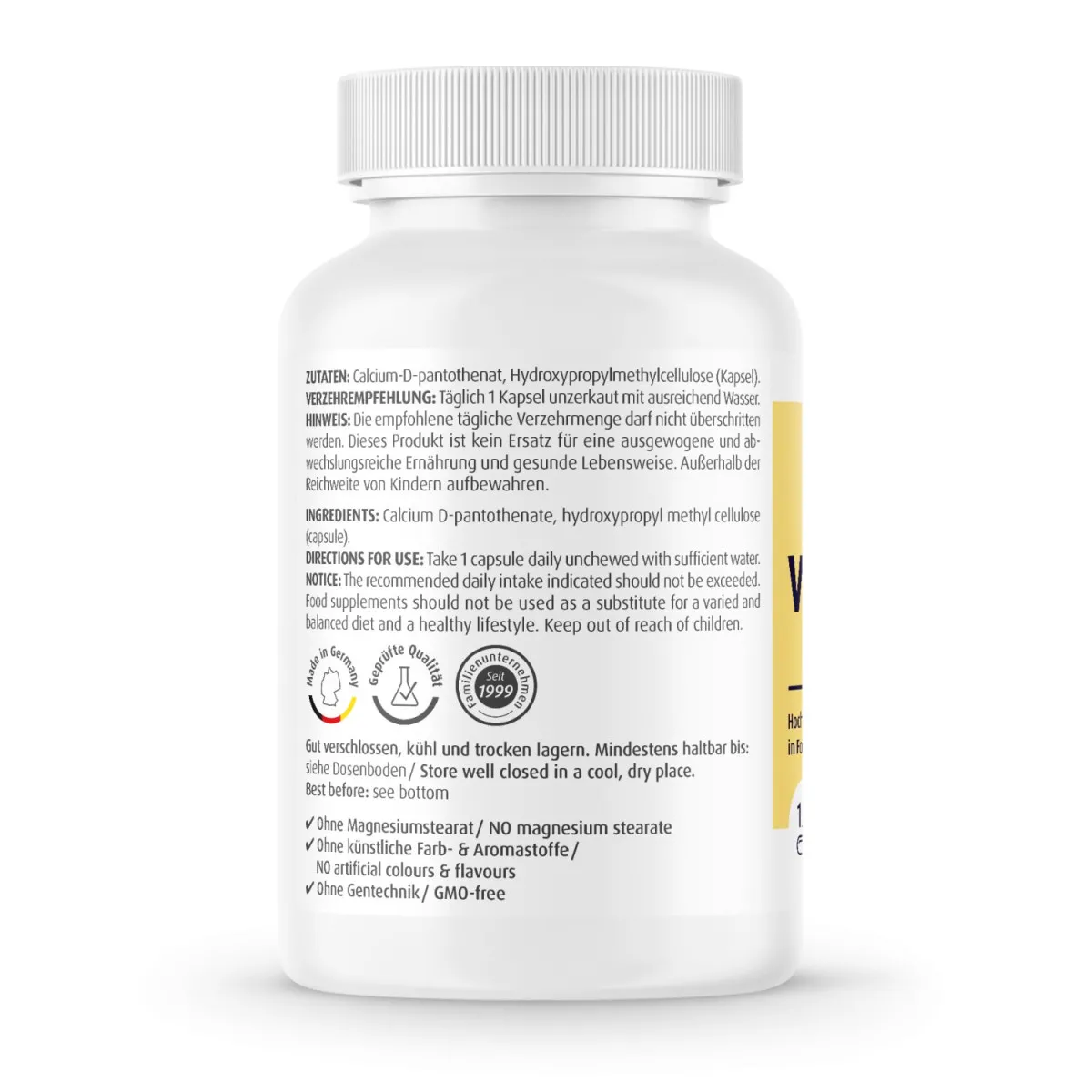 Vitamin B5 Forte 500mg - 120 Kapseln