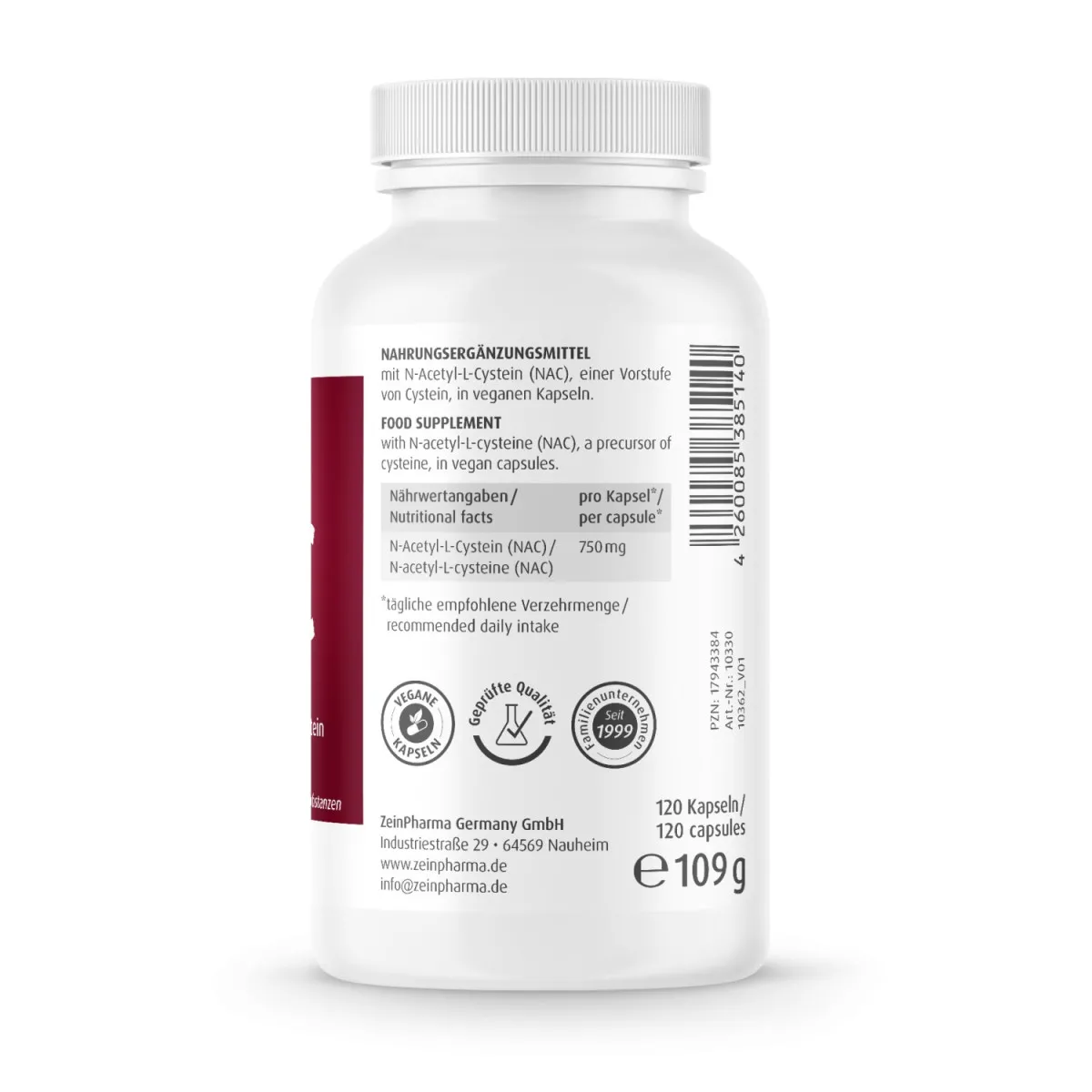 NAC (N-Acetyl-Cystein) 750mg - 120 Kapseln