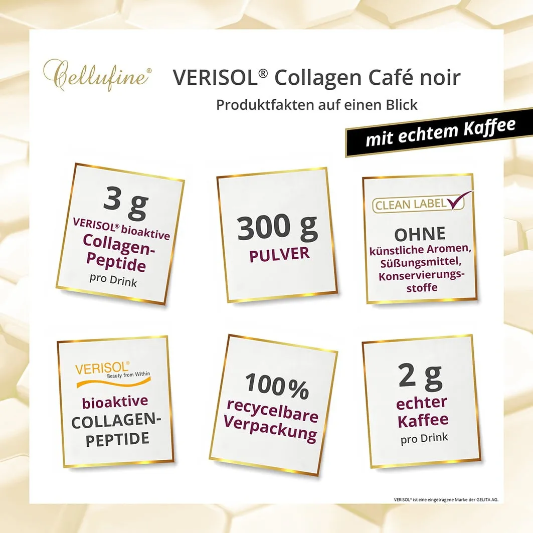 Cellufine Caf noir Collagen-Kaffee - VERISOL B (Rind) - 300 g Doypack