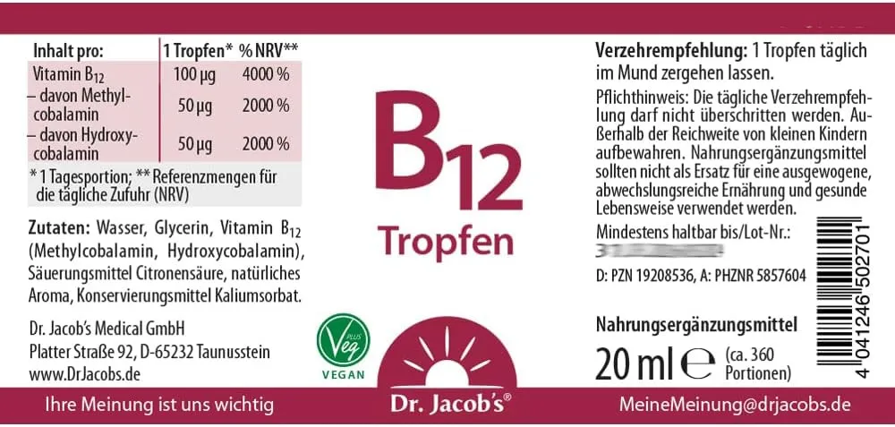 Dr. Jacob's B12 Tropfen 20ml