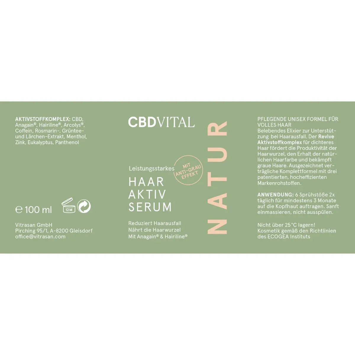 Haar Aktiv Serum - Revive Komplex aus Anagain, Hairiline, Arcolys - 100ml