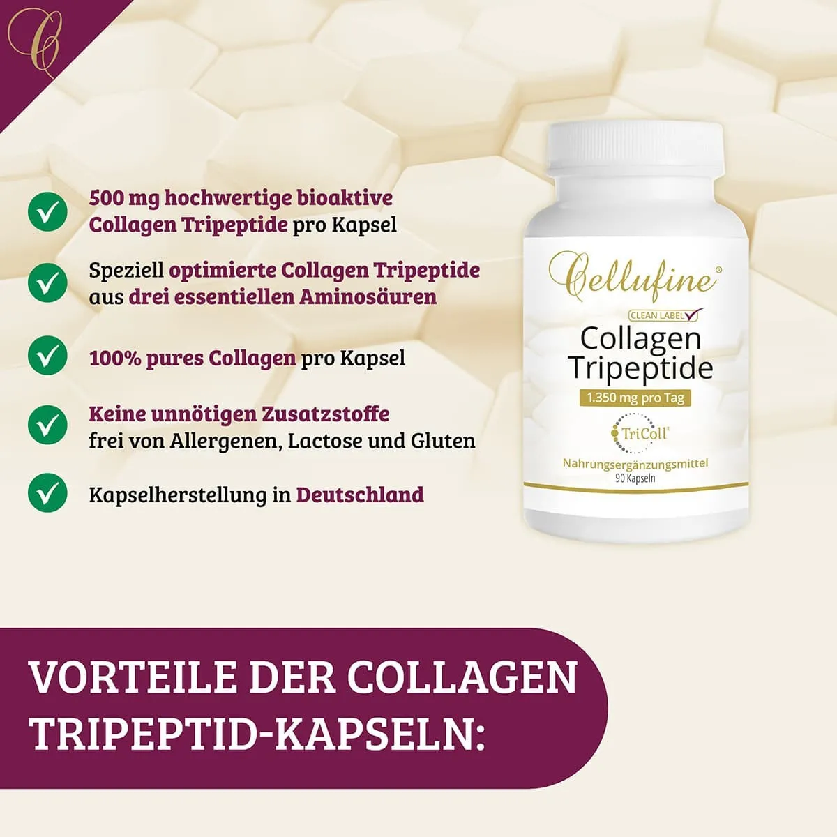Cellufine� TriColl� Collagen Tripeptide - 90 Kapseln