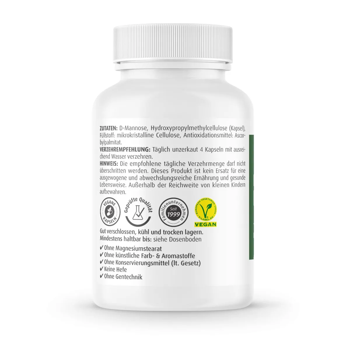 Natural D-Mannose 500mg - 60 Kapseln