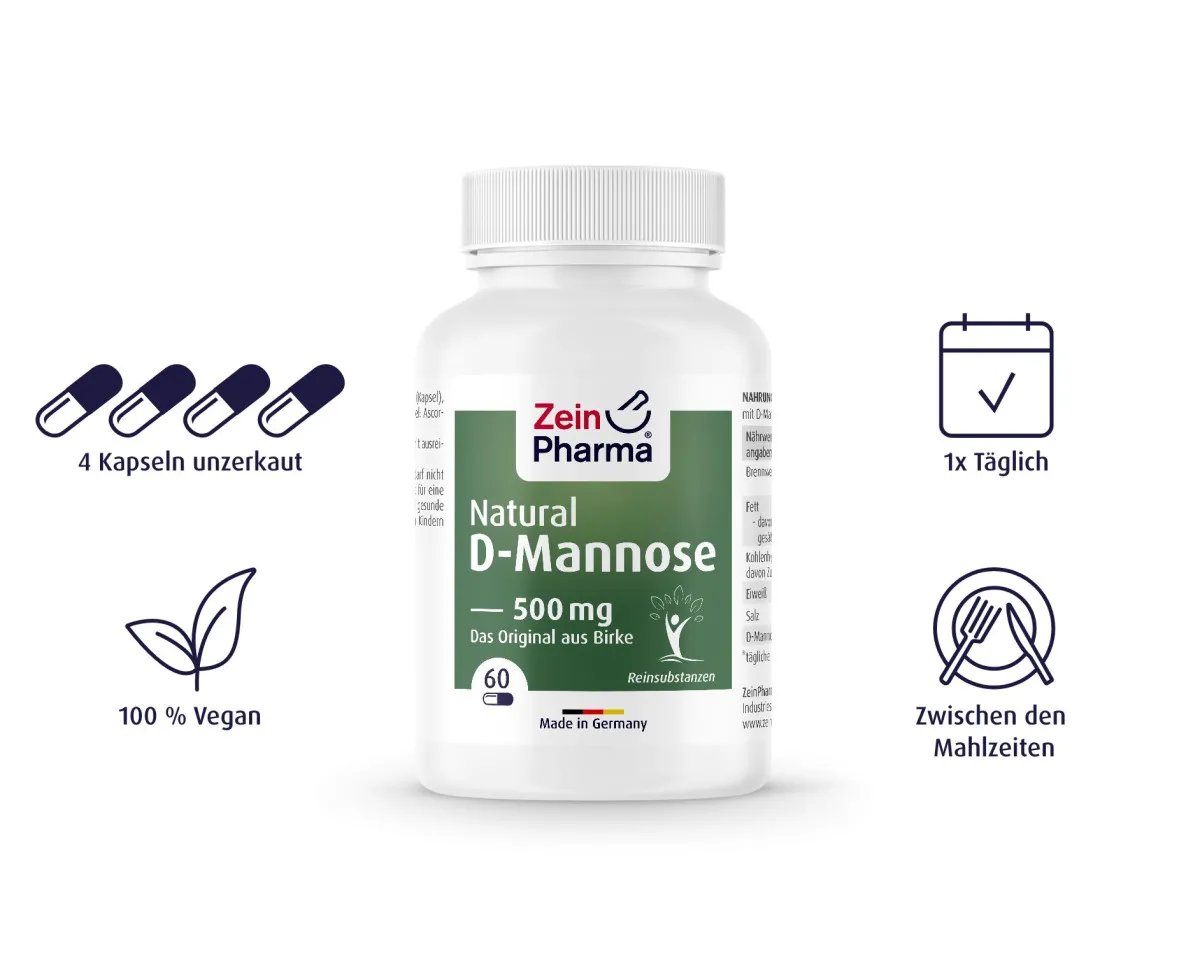 Natural D-Mannose 500mg - 60 Kapseln