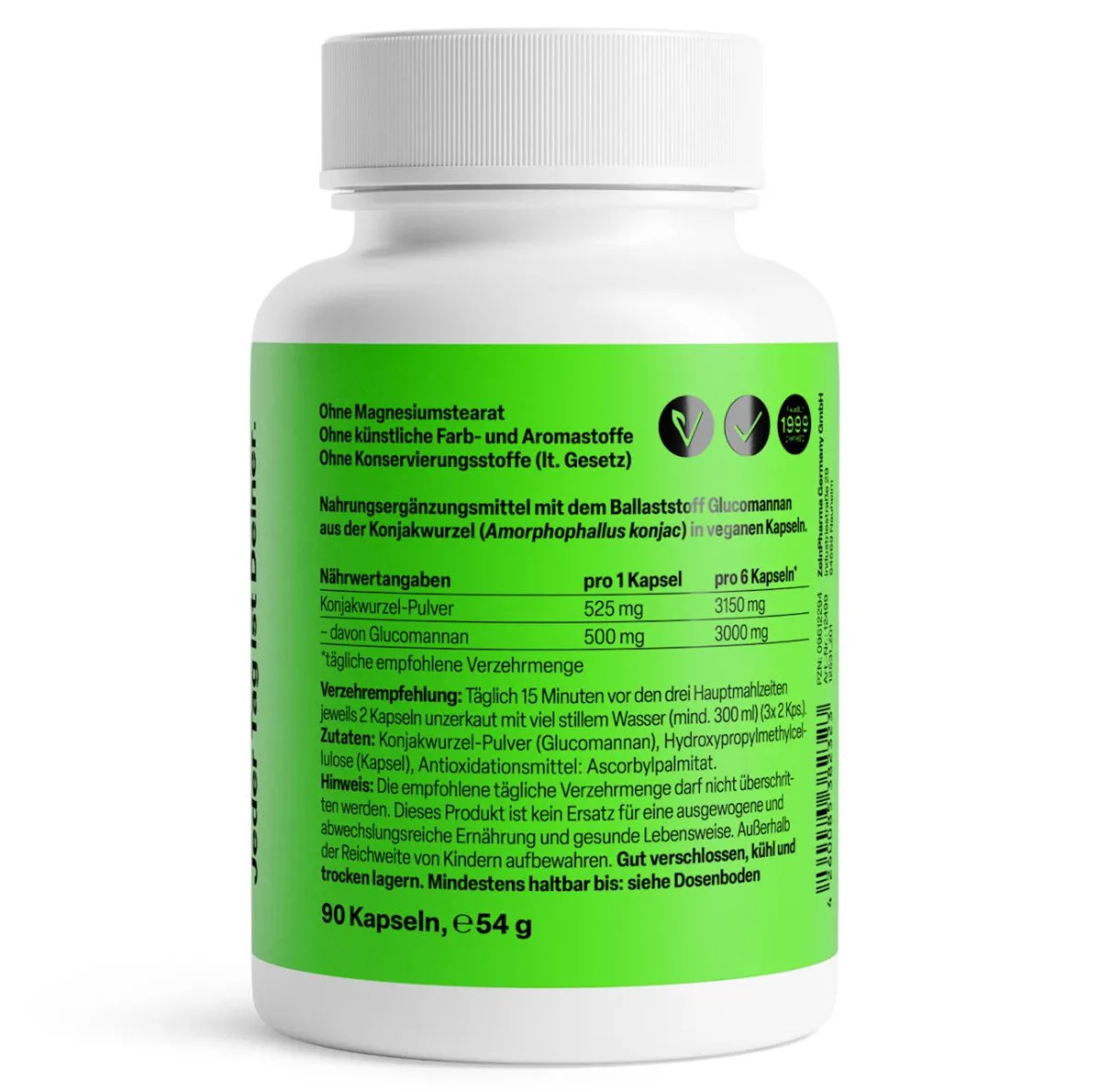 Glucomannan S�ttigungskapseln 500mg von ZeinPharma�