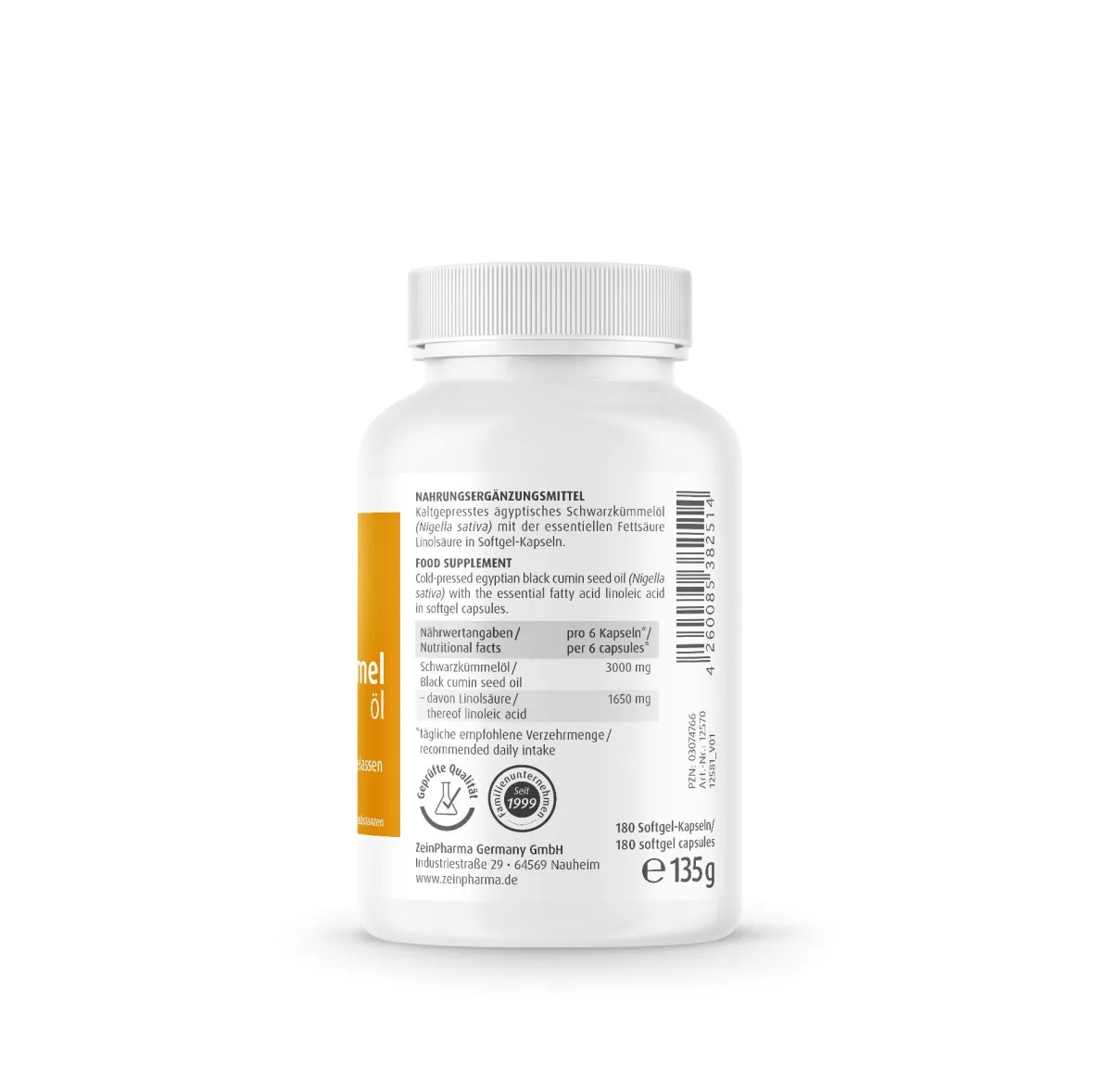 gyptisches Schwarzkmmell 180 Kapseln 500mg