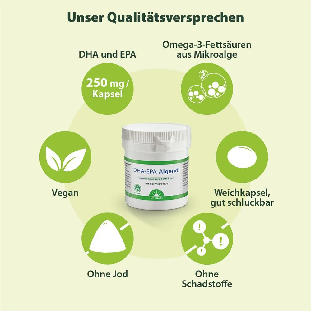 Dr. Jacob's DHA-EPA-Algenl - 60 Kapseln