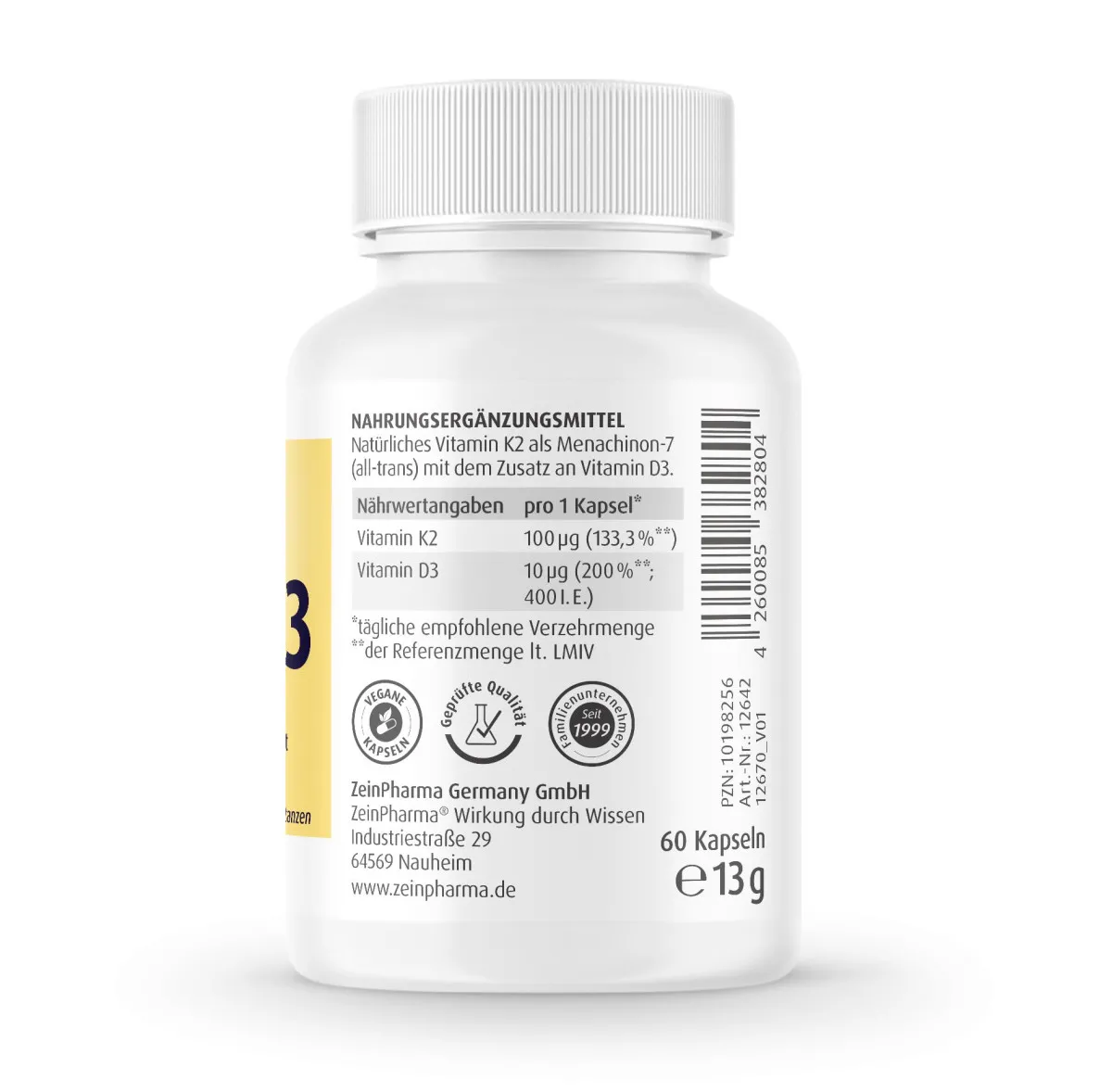 Vitamin K2 + D3 - 60 Kapseln