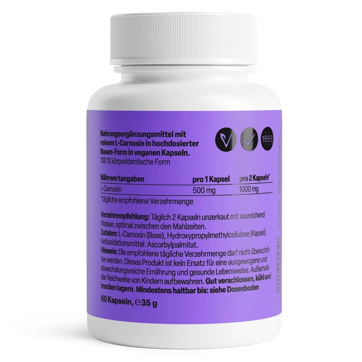 L-Carnosin 500mg - 60 Kapseln