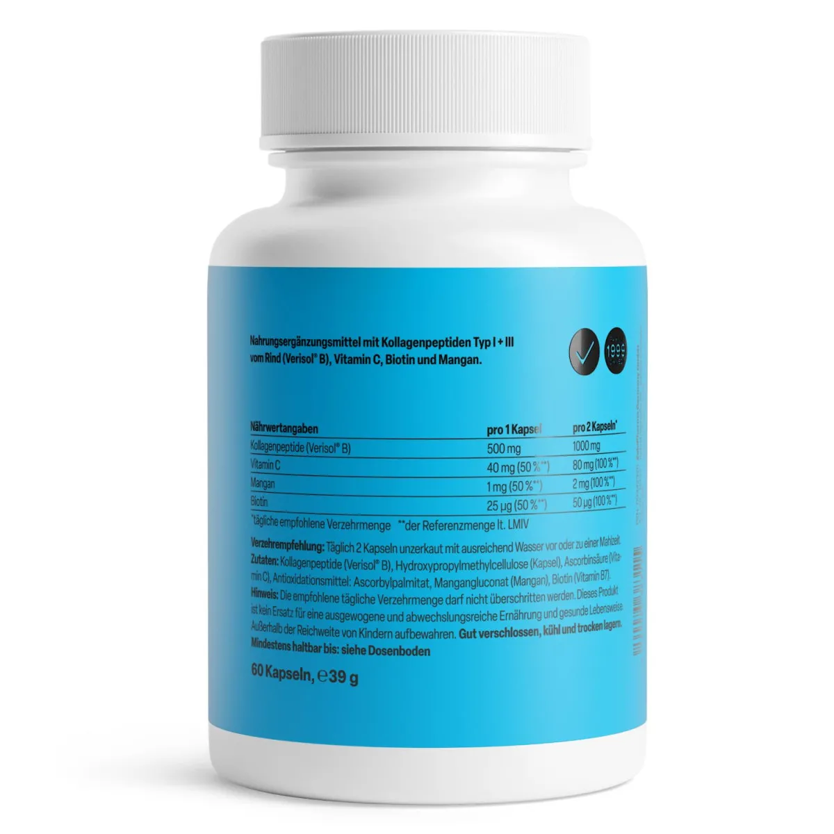 Collagen I + III Kapseln 500 mg - 60 Kapseln