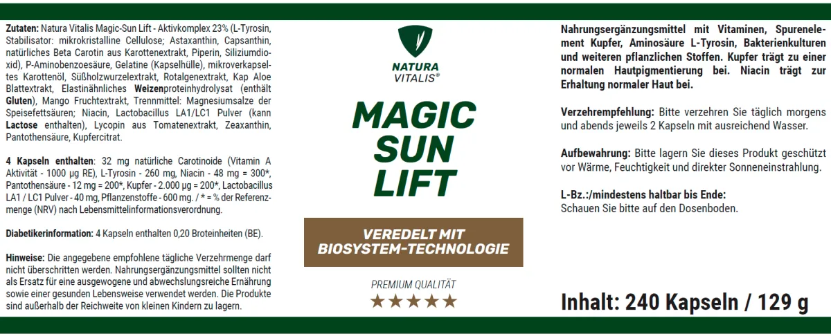 Magic-Sun Lift 240 Kapseln + Sun-Active-Creme 50 ml