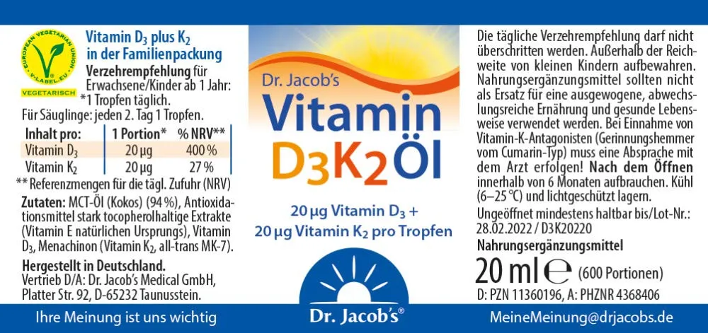 Dr. Jacob's Vitamin D3K2 l