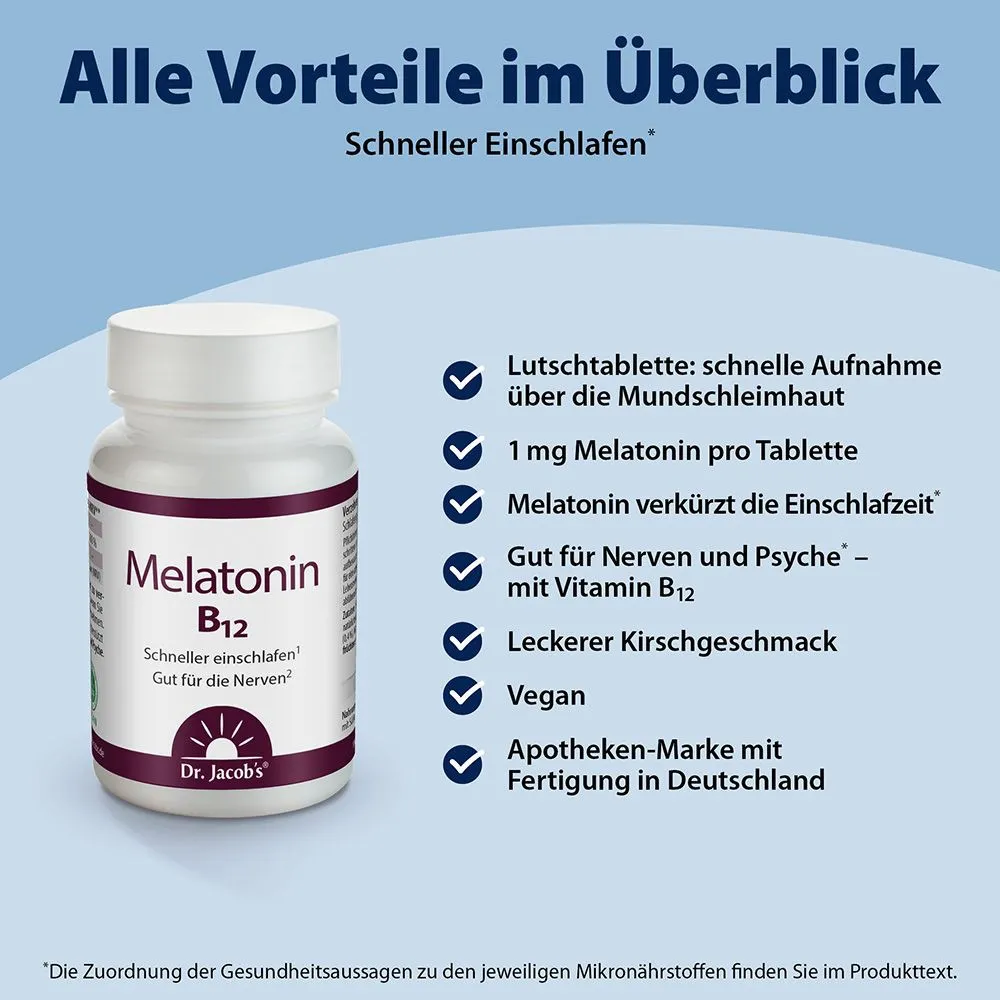 Dr. Jacob's Melatonin B12 - 60 Tabletten